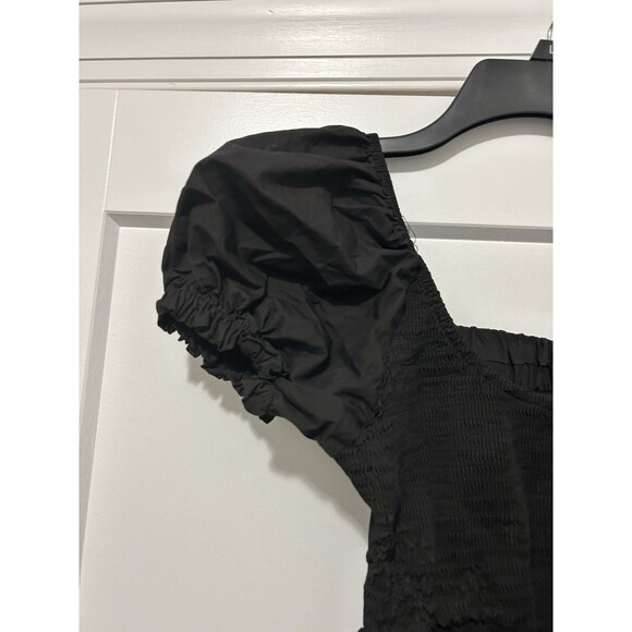 Princess Polly Women’s Short Mini Dress Black Open Back Tie Back Size 4 Smocked - Picture 5 of 6